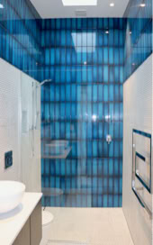 WOW ensuite with mesmirising blue tiles