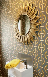Bold guest bathroom