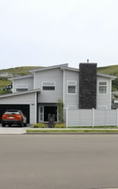 Exterior of new build home colour scheme 