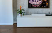 Living room media console and TV 