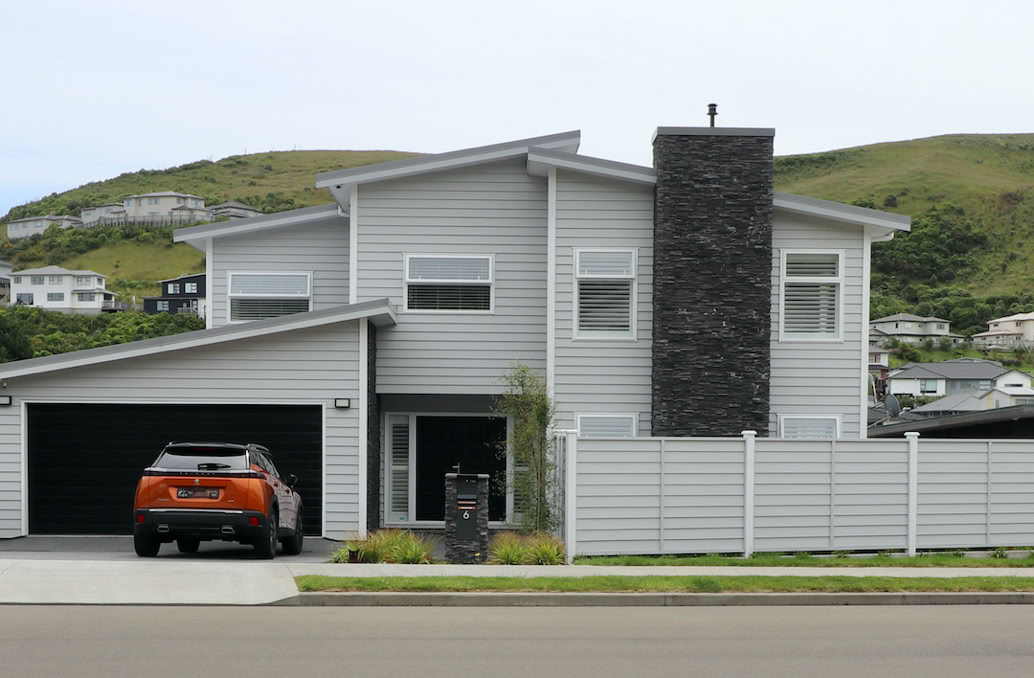 Studio 28 Interio Design Wellington Zealand. Creating wow interiors that are easy on the eye. Exeterior colour scheme of two storey home.