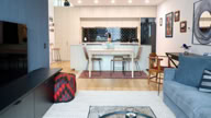 Airbnb inviting living room and kitchen